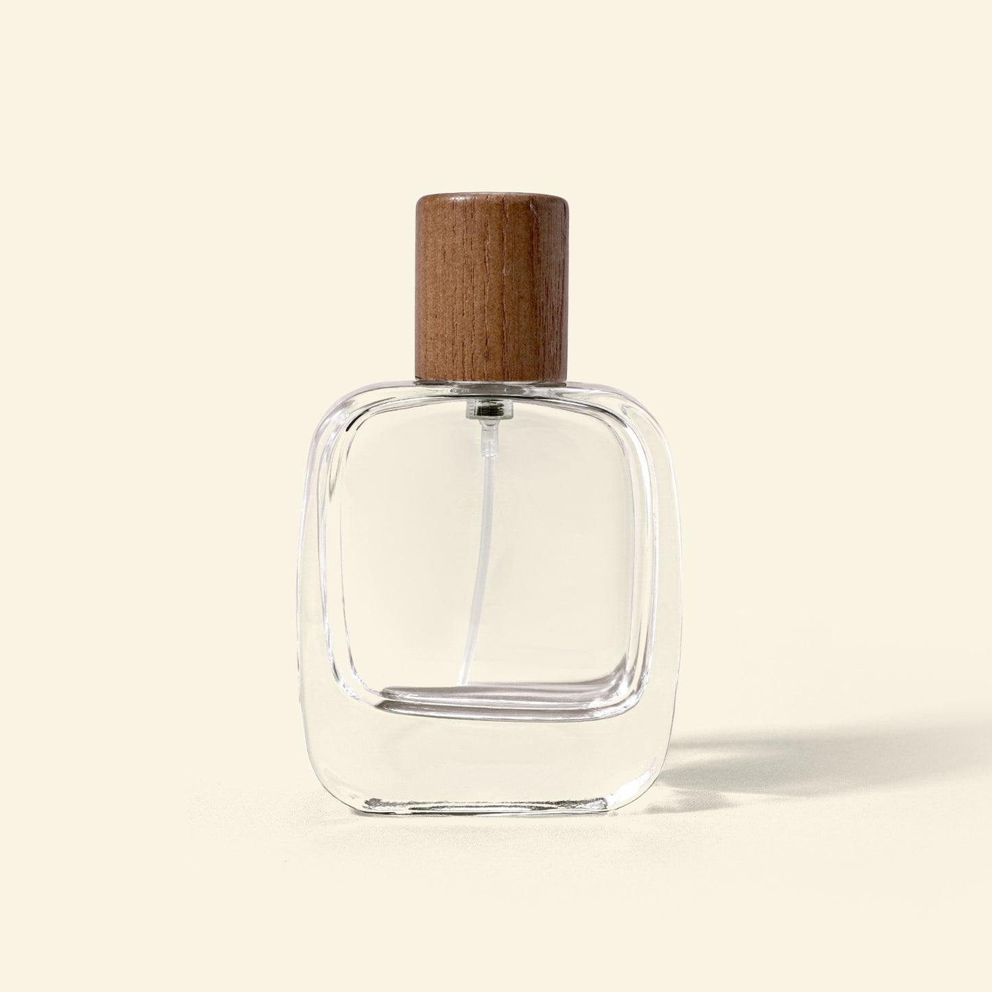 Vertex 50ml Perfume Bottle set with Silver Spray & Walnut wood Top