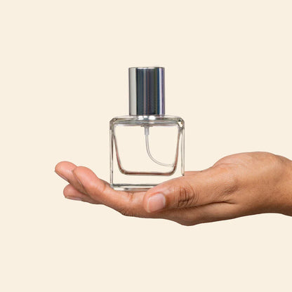 50ml Perfume Bottles - Cube + Silver Top, Bulk Glass Perfume Bottles
