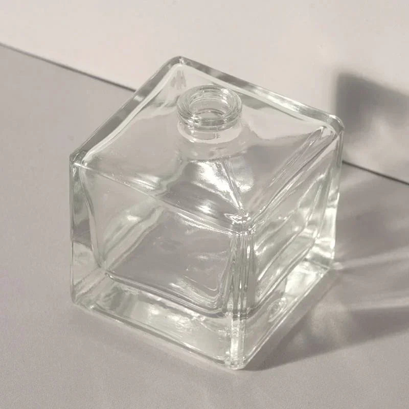 50ml Perfume Bottles - Cube + Black Top, Bulk Glass Perfume Bottles