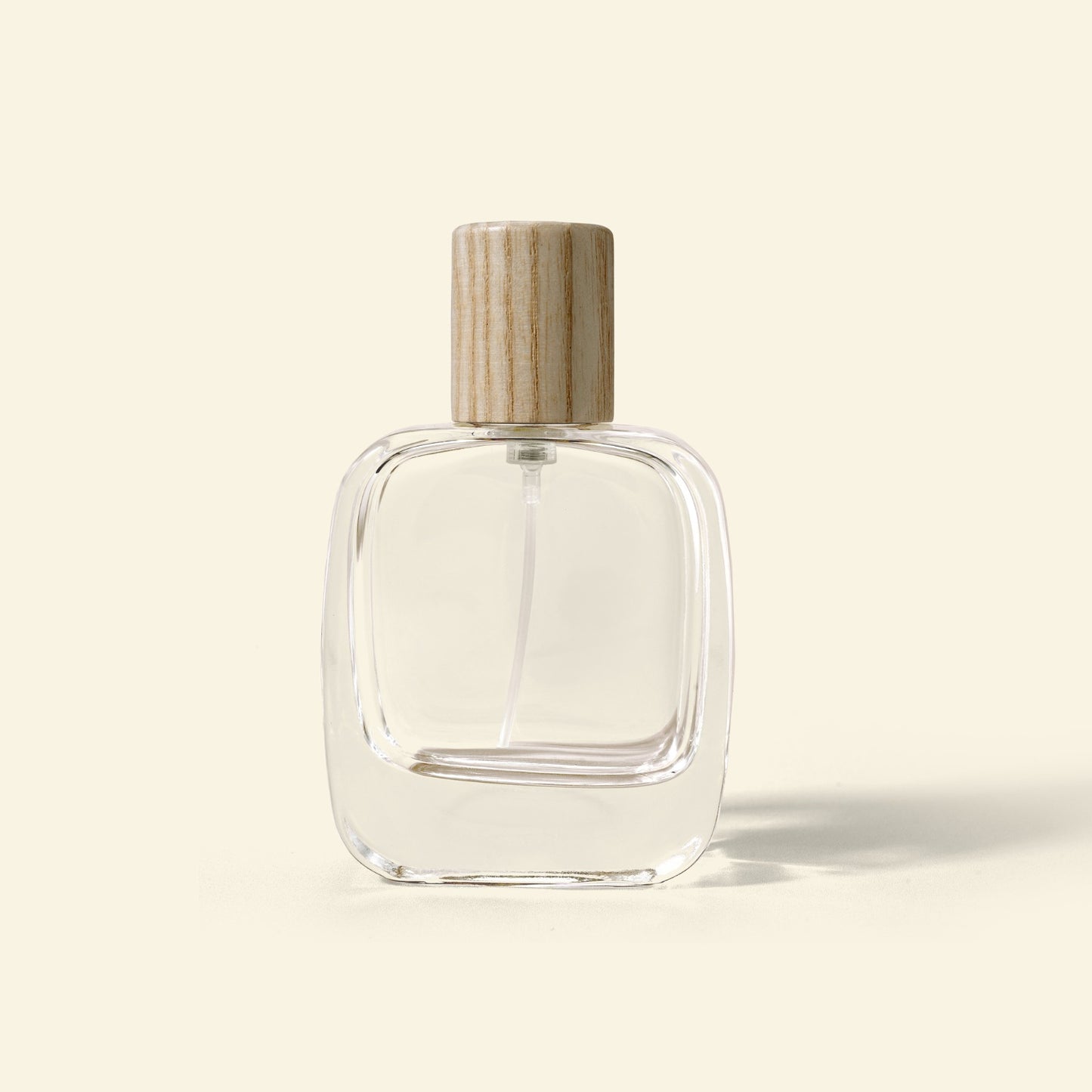 Vertex 50ml Perfume Bottle set with Silver Spray & Natural wood Top